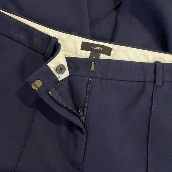 J.Crew Eaton Boy Trouser Wool Pants Stretch Date Heather Indigo Navy Blue 8 FLAW - Picture 8 of 11